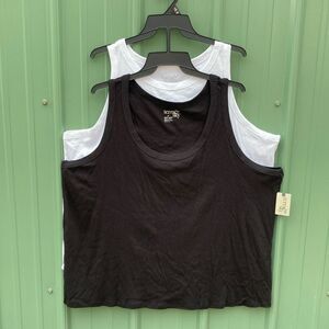 Women's Plus Comfy Stretch Ribbed Tank Top, 2-Pack Size 4XL